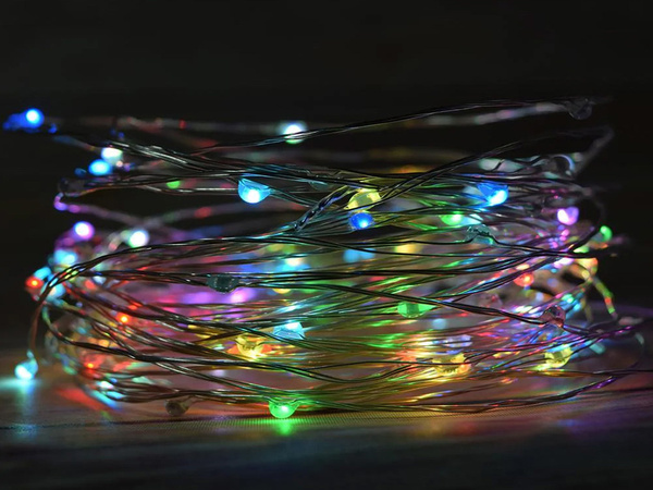 Fire luminoase 100 leduri cu baterii 10m multicolor