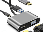 Adapter usb-c hdmi 4k vga hub usb 3.0 usb-c tápegység adapterre