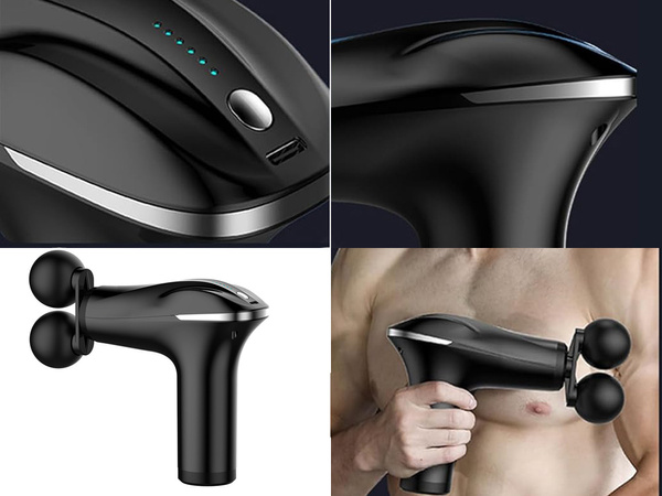 Pistola de masaje espalda cuerpo pierna masajeador fuerte pistola de masaje 4 puntas