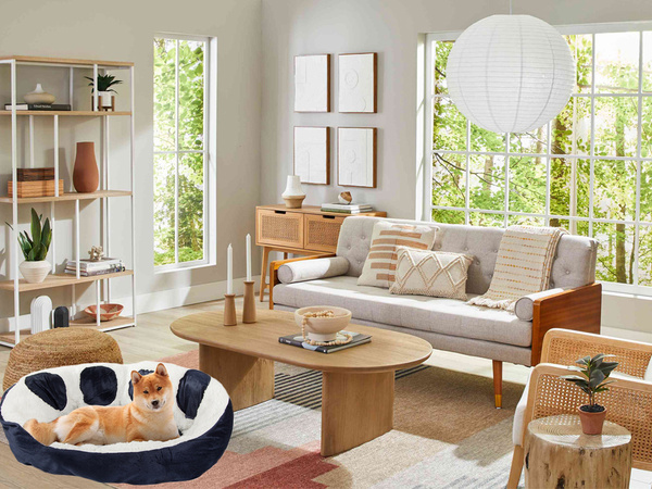 Chlupatý pelíšek pro psy a kočky měkký 60 cm