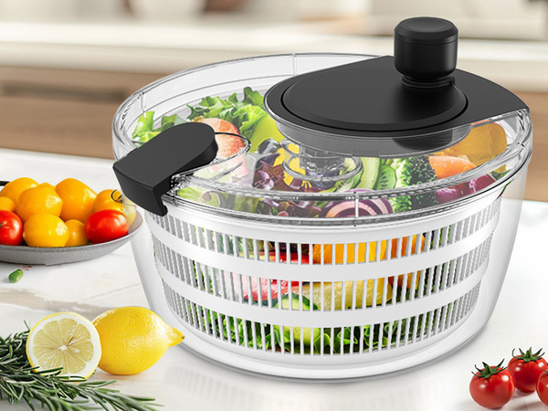 Spin dryer salad spinner rotary vegetable dryer 4l basket colander strainer