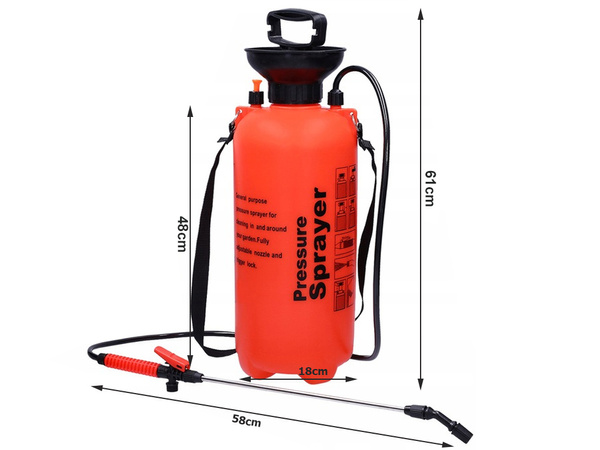 Pressure sprayer garden hand sprayer long lance 10l belt