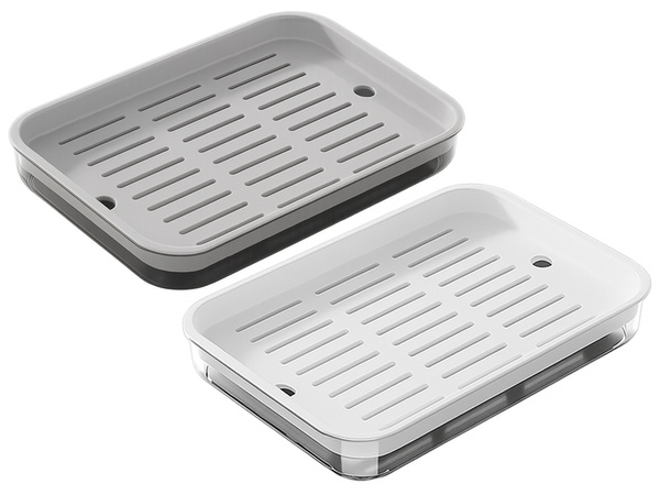 Bandeja de cocina de dos capas escurridor para platos verduras frutas plástico