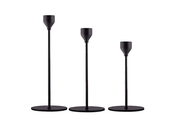 Žvakidės laikikliai glamour metalinis rinkinys dekoratyvinis stalo rinkinys 3 vnt.