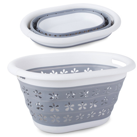 Laundry basket folding silicone bowl