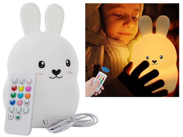 Bērnu nakts gaismas rezultātā trusis touch rgb tālvadības pults