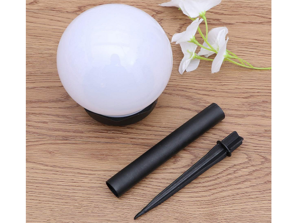 4x solárne záhradné lampy white ball white sprinkled 10 cm