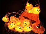 Tekvicové svetlá 10 viedlo závesné halloween 200cm svetelná dekorácia tekvicová dekorácia