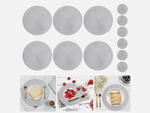 Salvamanteles redondo para mesa de cocina salvamanteles trenzado gris