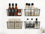 Cesta colgante organizador metálico estante colgante cocina negro