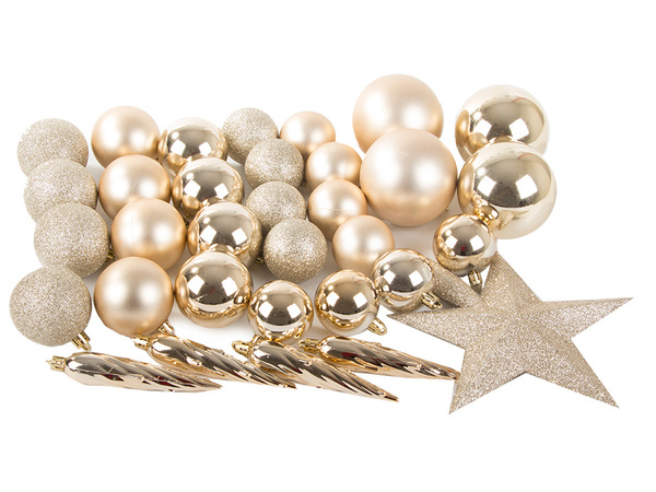 Sapin de noël boules de noël paillettes or étoiles paillettes 8 / 6 / 5