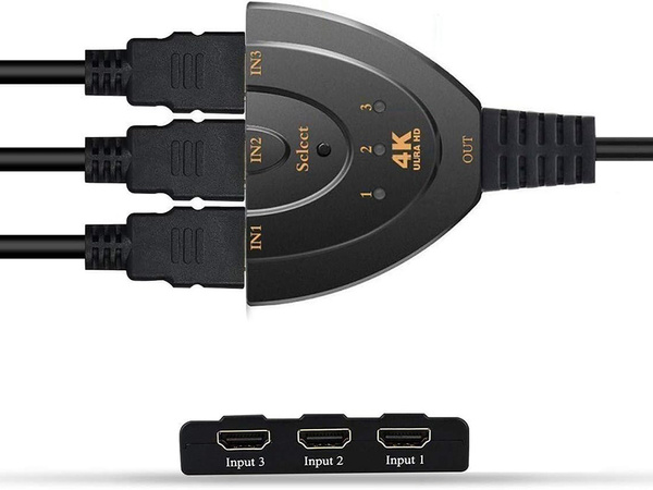 Hdmi 3-v-1 3 port 4k switch switch