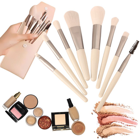Set de 8 pinceles profesionales para maquillaje de ojos cejas con estuche cosmético