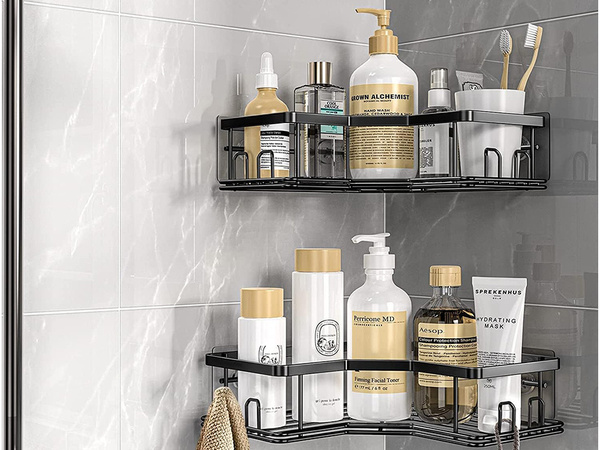 2x cuelgabarros de ducha laterales para baño