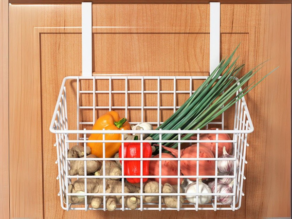 Panier métal organisateur de porte étagère de cuisine suspendue