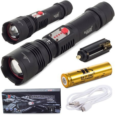 Tactical torch bailong cree led usb xml-l t6