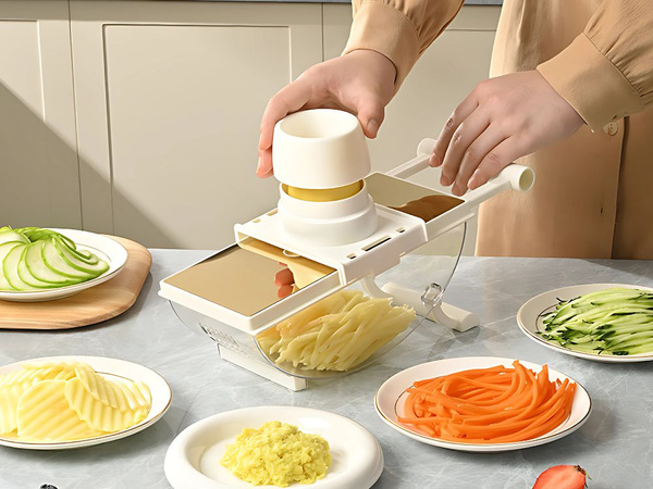 Käsitsi kasutatav köögiviljade riivimismasin, multifunktsionaalne lõikur, 6 tera