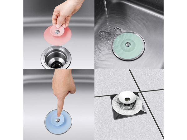 Silicone plug with a strainer for the sink