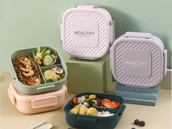 Lunchbox frühstücksbehälter mittagessen mit fächern besteck