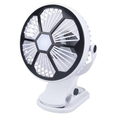 Ventilateur de bureau ventilateur debout à pince avec lumière 3 modes rechargeables