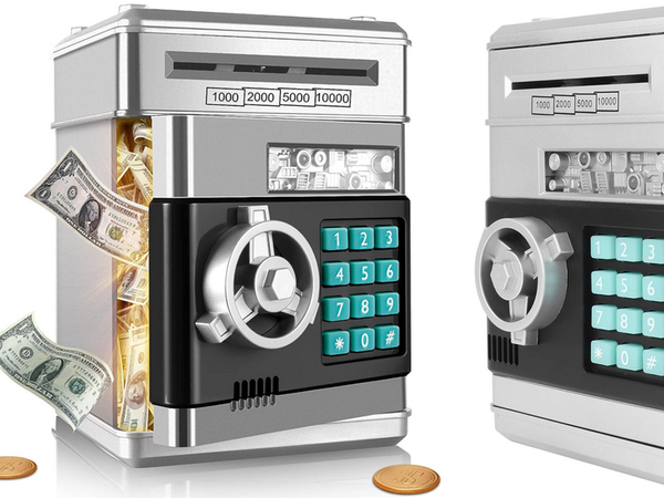 Money box cash machine access code banknotes