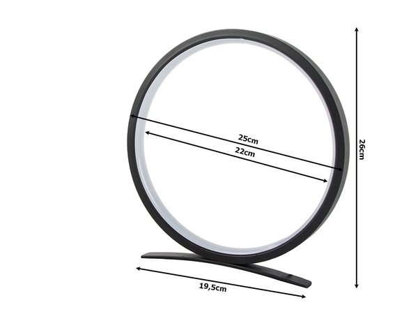 Naktslampiņa galda apaļā gredzens krāsa aukstā silta neitrāla regulēšana