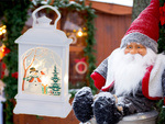 Crăciun lanternă lanternă decorare condus decorare vitraliu de sticlă snowman lanternă