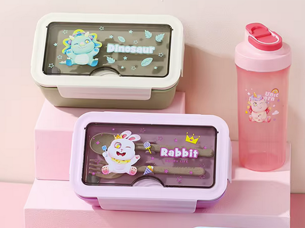 Lunchbox frühstücksbehälter für die schule trennwände besteck