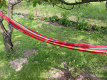 Hamaca de jardín doble xxl funda turista a rayas 200 x 150 grande