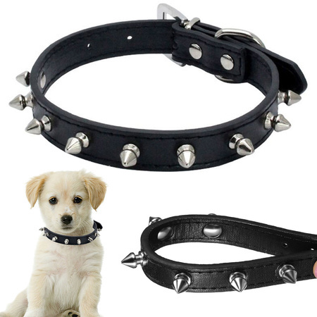 Collier chien clouté cuir eco réglable s