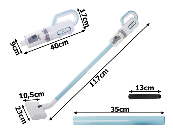 Vertikālais rokas putekļsūcējs bez maisiņa ar vadu 800w jaudīgs 6 sprauslas