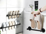 Wall-mounted bathroom hanger for slippers towels