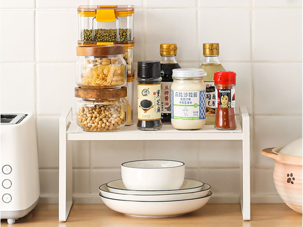 Estante metálico de un nivel para encimera de cocina organizador de cocina soporte de altillo