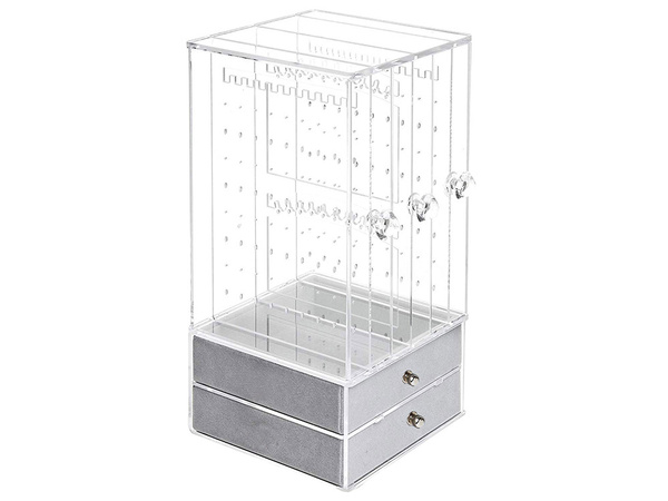Organizator bijuterii sicriu display piele de căprioară