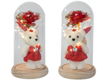Everlasting rose in glass led luminous glass box women's day gift