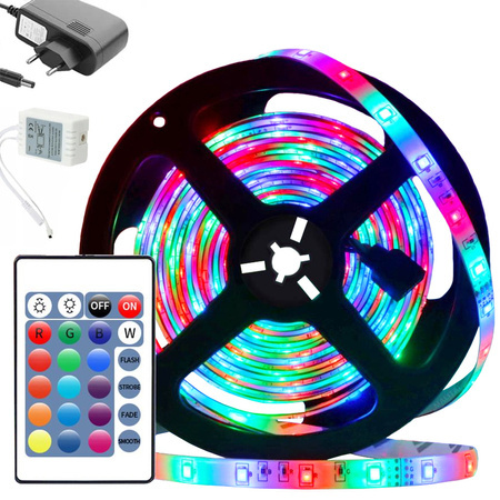 Led tape 3528 rgb 4.5m waterproof remote control set