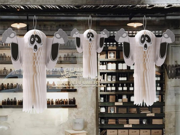 Obesek iz papirja za duhove halloween duh 3d zložen papirni okrasek