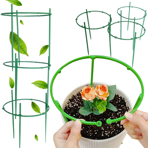 Soporte para maceta 3 aros redondo jardin