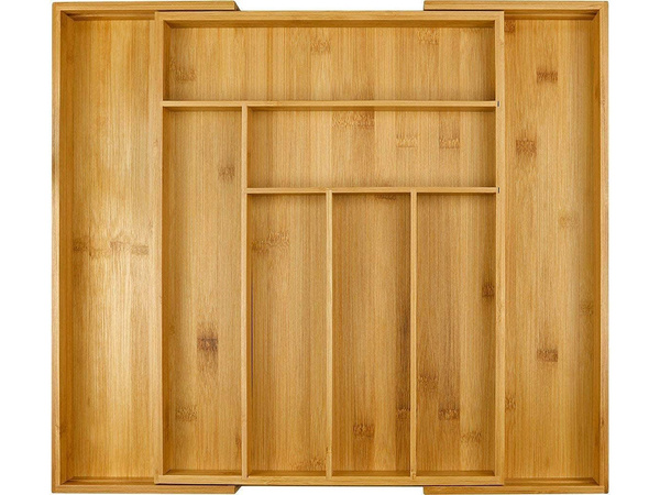 Insert de tiroir organisateur de couverts de cuisine en bambou 8 compartiments xl