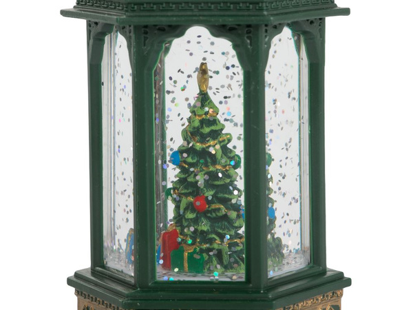 Led lantern christmas tree decoration with glitter