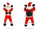 PÈRE NOËL SUR UNE ÉCHELLE DÉCORATION DE NOËL BALCON TERRASSE DÉCORATION 95 CM CHEMINÉE