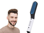 Straightener brush beard and hair comb for men's grooming