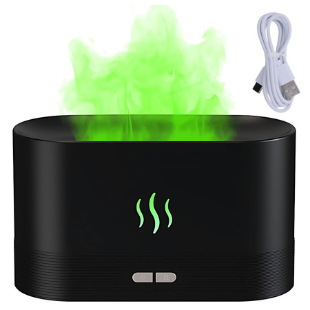 Humidificador de aire usb difusor led rgb chimenea aroma niebla fuego