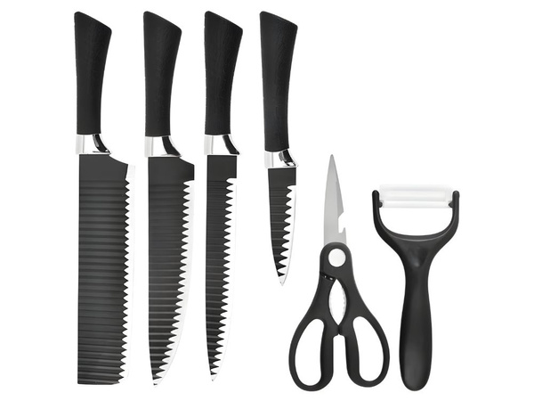 Juego de cuchillos de cocina de 6 piezas tijeras de cocina pelador de acero