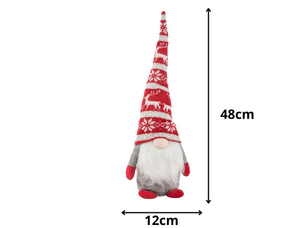 Christmas ghost grey gnome with christmas tree beard 48cm soft