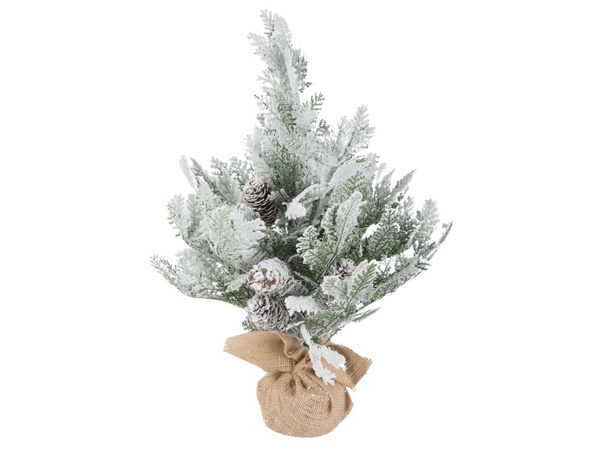 Artificial christmas tree snow small 45cm decorative desk table thick snowy