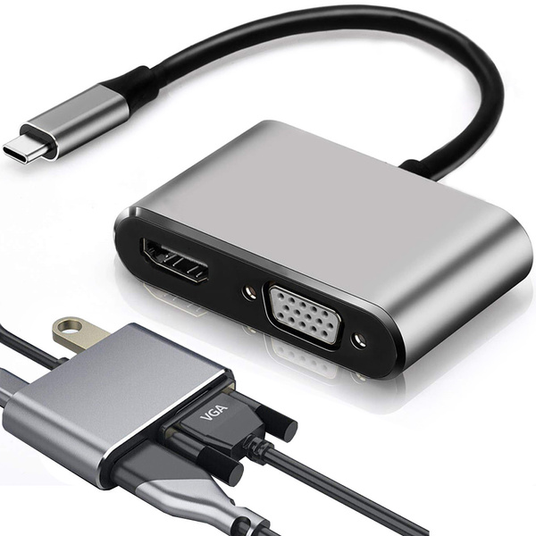 Adaptateur usb-c vers hdmi 4k vga hub usb 3.0 usb-c power delivery adapter