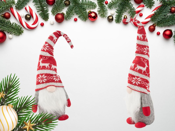 Crăciun GHOST Gnom gri cu barbă de pom de Crăciun 48cm moale