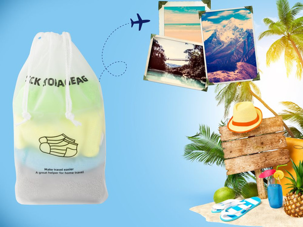 Bolsa de viaje para calcetines organizador de avión impermeable para viajes