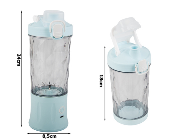 Blender do smoothie przenośny usb bezprzewodowy rozdrabniacz lodu niebieski